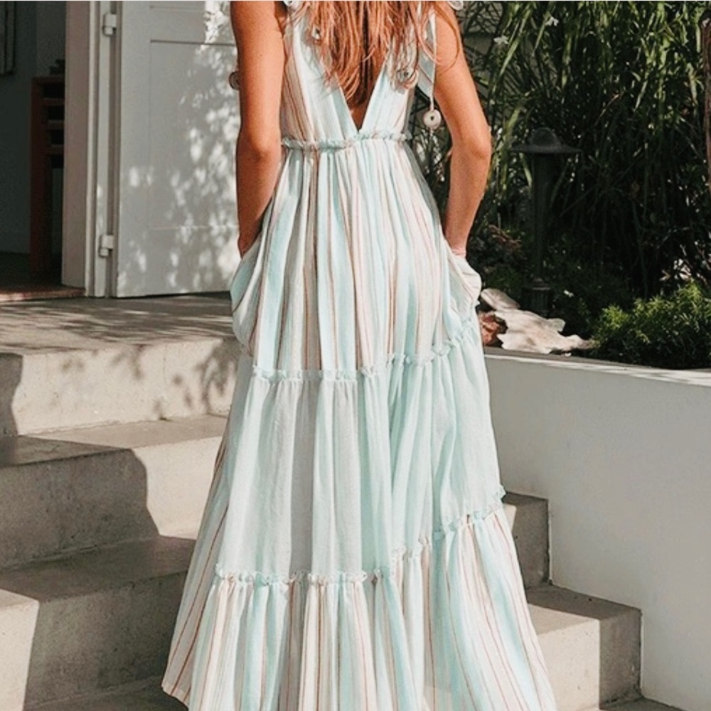 My Beachy Side Sultan Stripe Maxi Dress - One Size